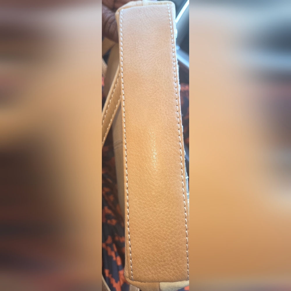 Fossil Striped Neutral Leather Patchwork Crossbod… - image 2